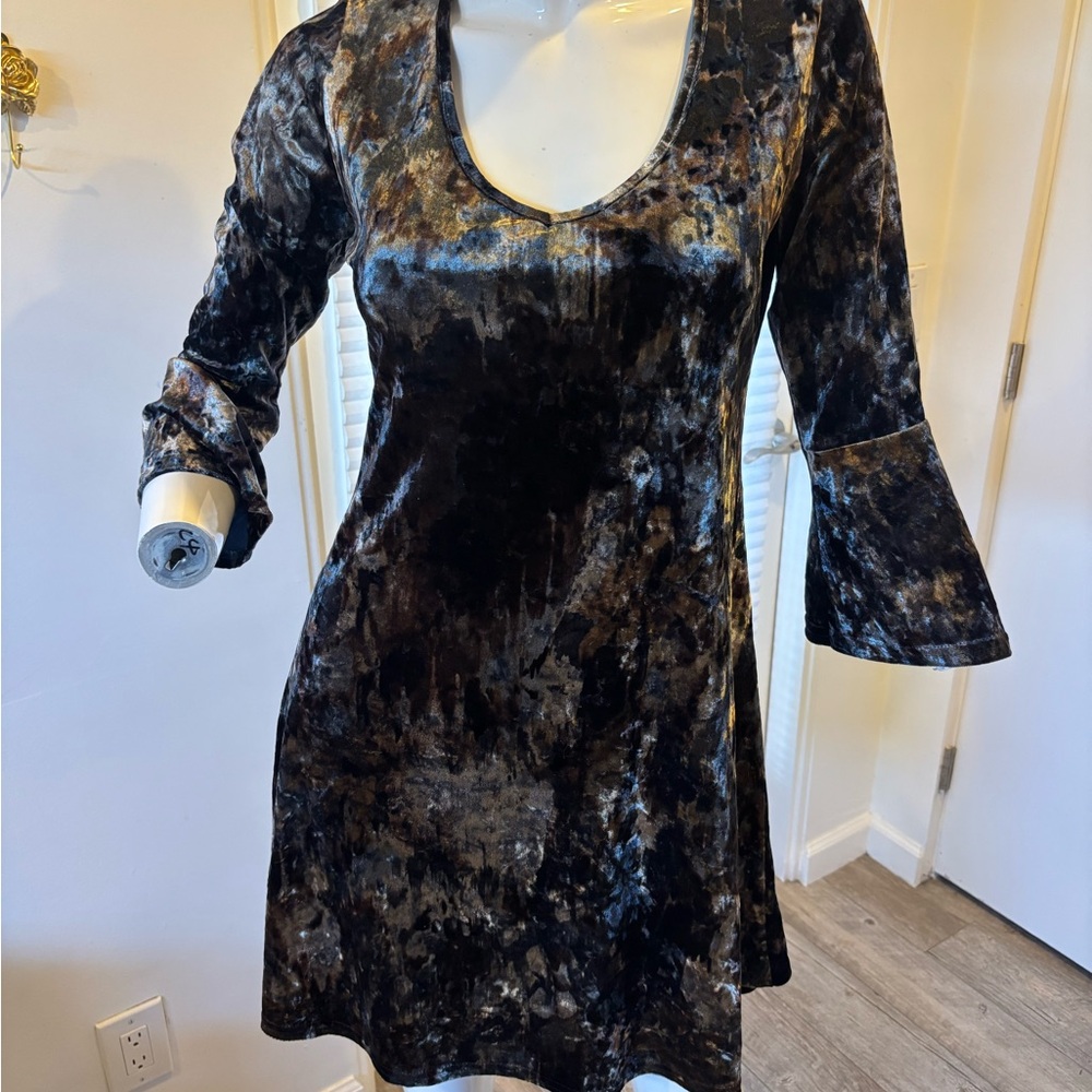 Leopard velvet mini dress